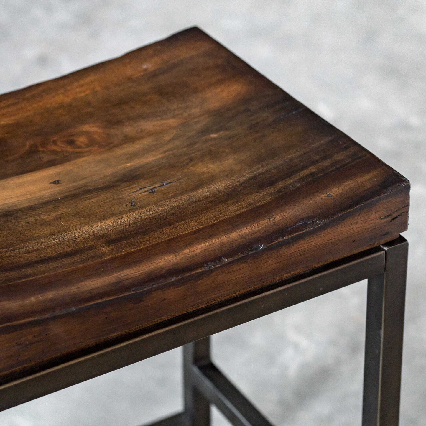 Beck - Wood Counter Stool - Dark Brown & Black