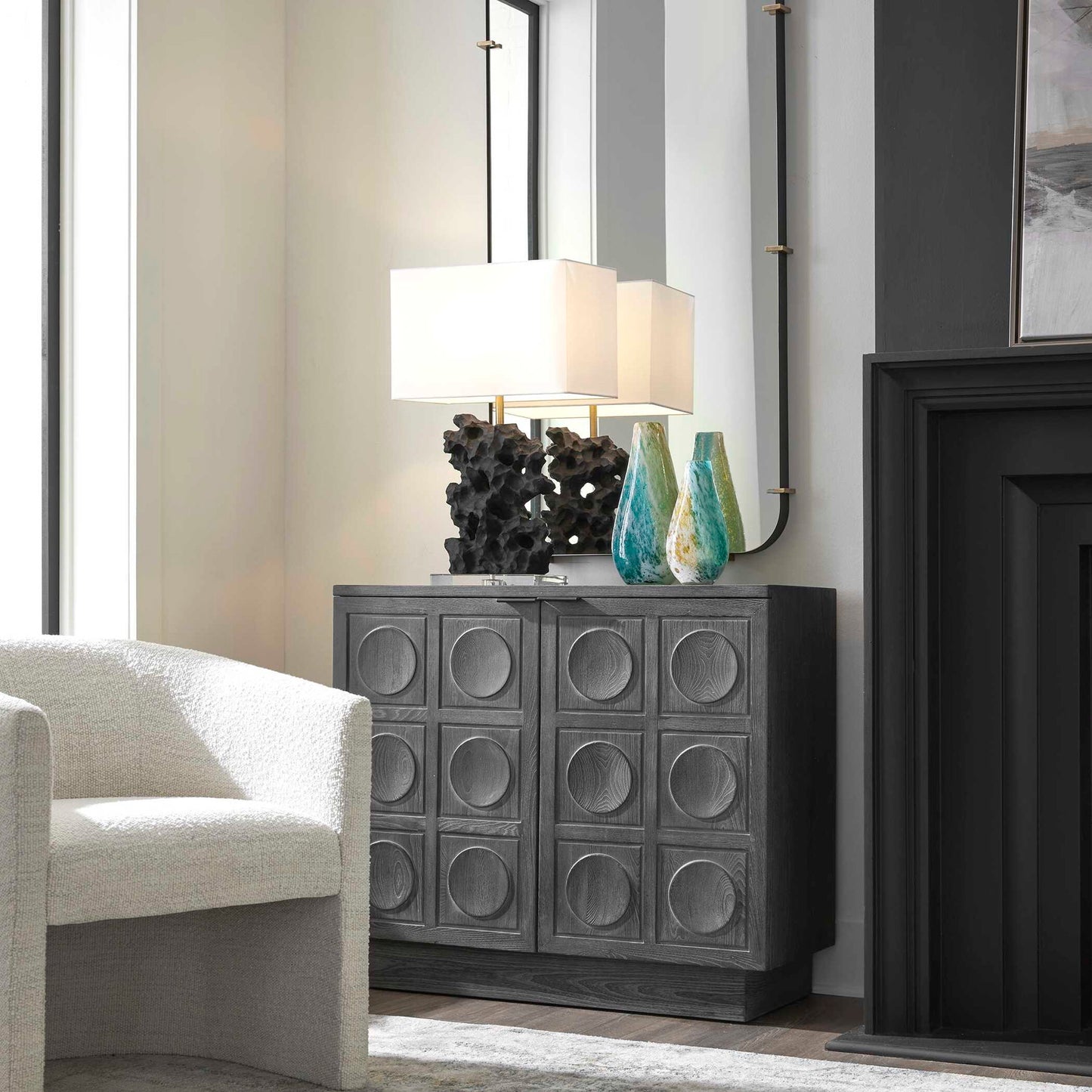 Basalt - Black Stone Table Lamp