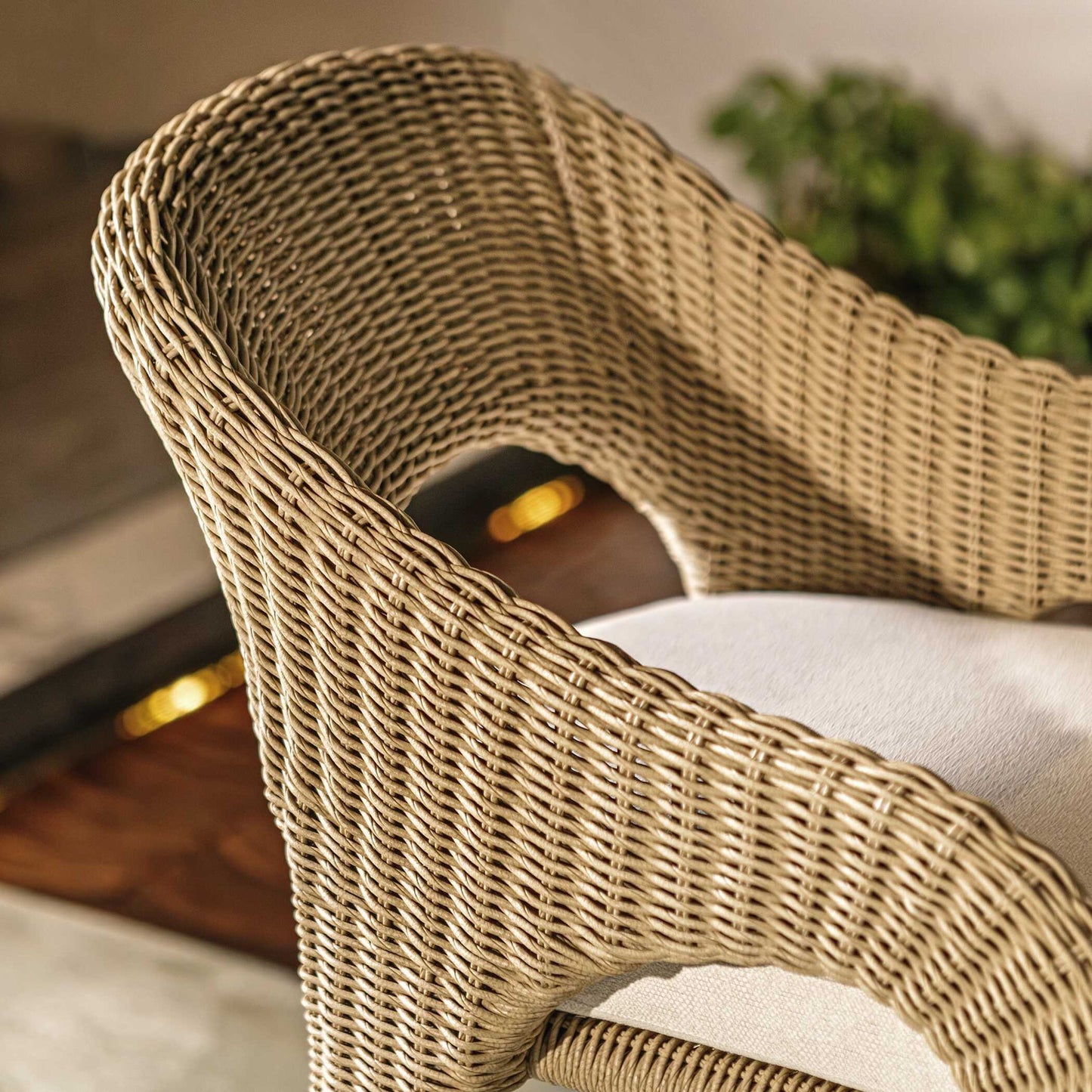 Kavali - Outdoor Wicker Counter Stool - Woodtone