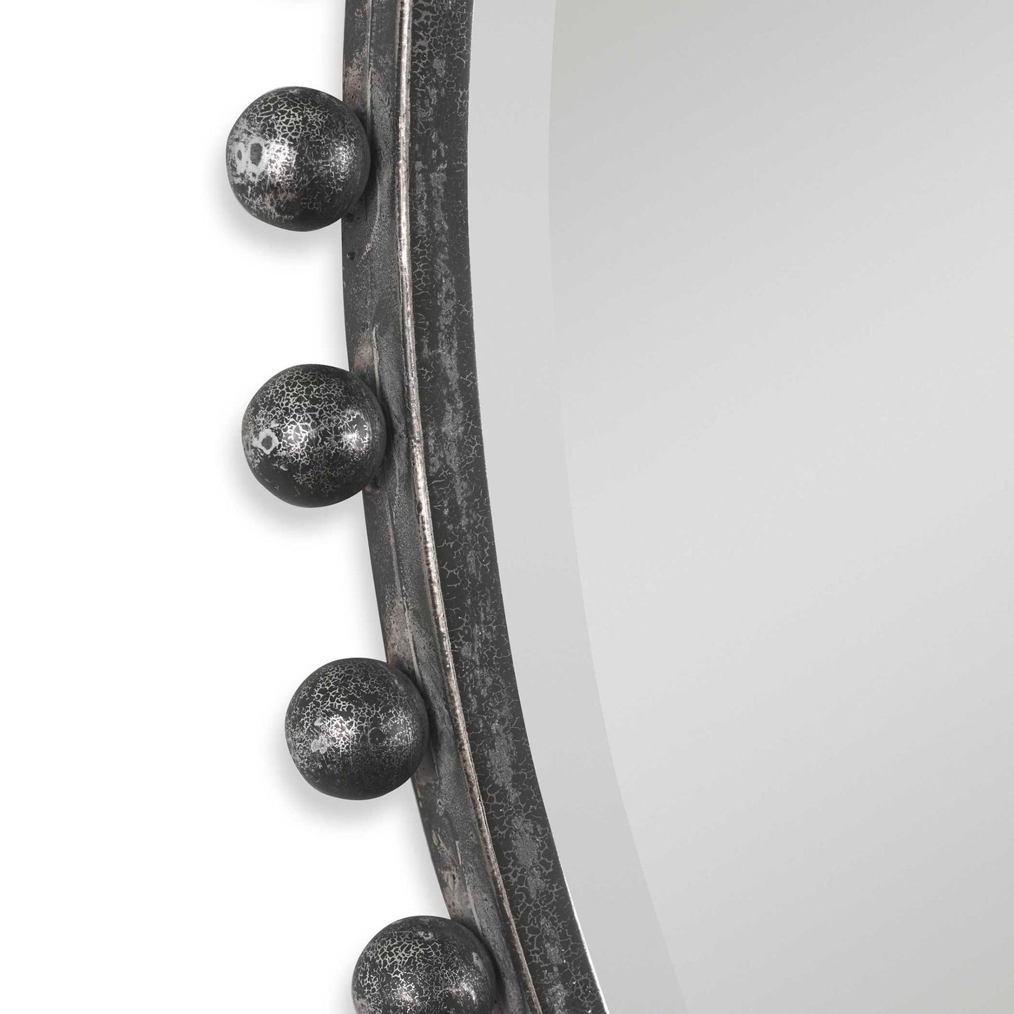 Taza - Round Iron Mirror - Dark Gray