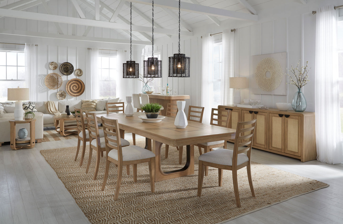 Escape - 84" Extendable Dining Table - Light Brown