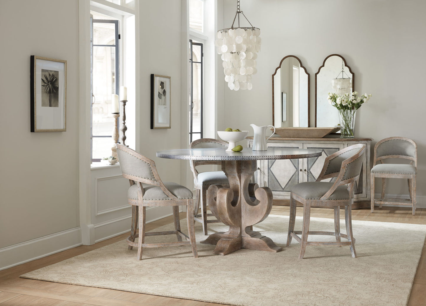 Boheme - 60" Ascension Round Dining Table - Zinc