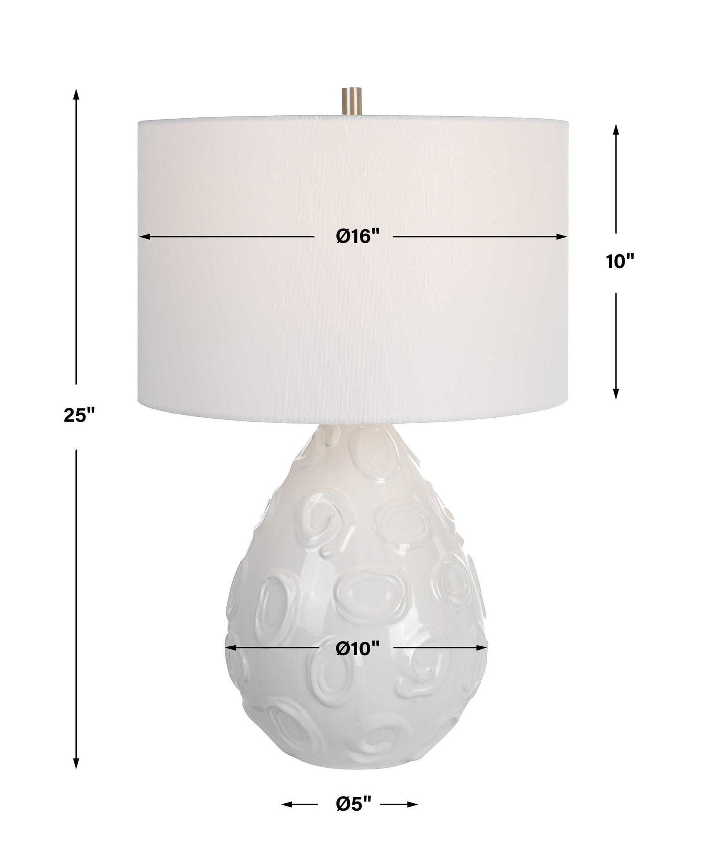 Loop - White Glaze Table Lamp