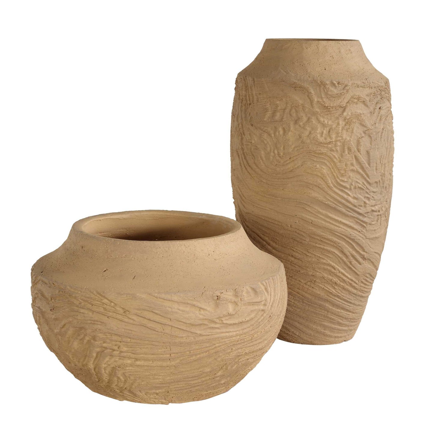 Sandstone Flow - Small Terracotta Vase - Light Brown