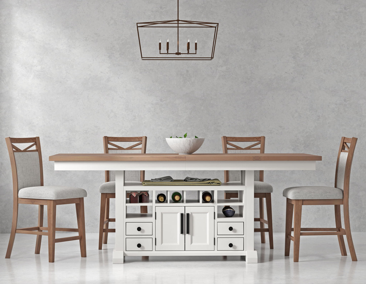 Americana Modern Dining - Island Counter-Height Extendable Dining Table - Cotton