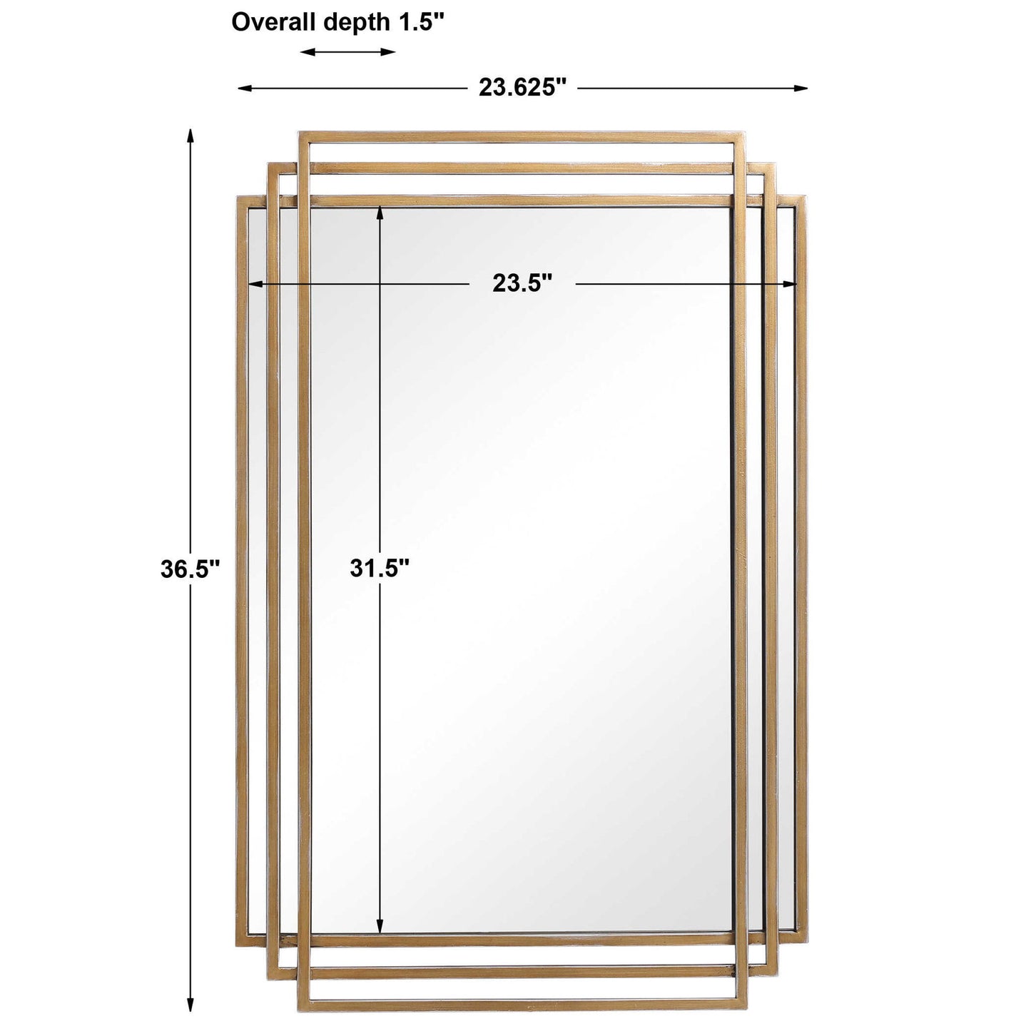 Amherst - Mirror - Brushed Gold