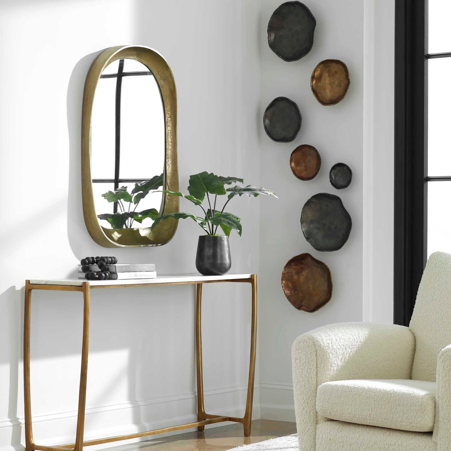 Lucky Coins - Wall Bowls (Set of 4) - Brass