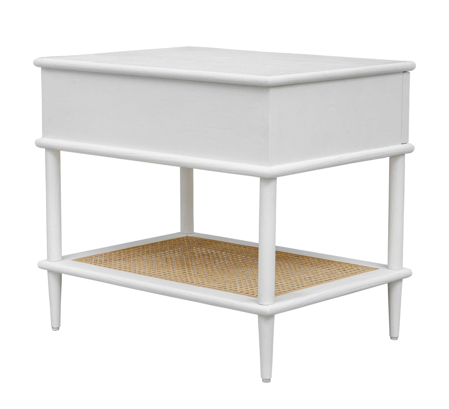 Coast - Rattan Side Table - White / Woodtone