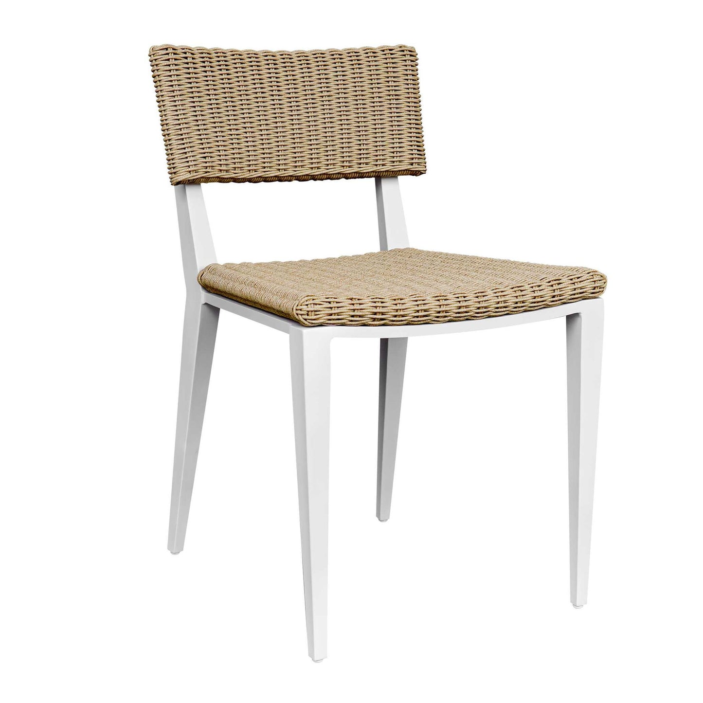 Calbas - Outdoor Dining Chair - White / Woodtone