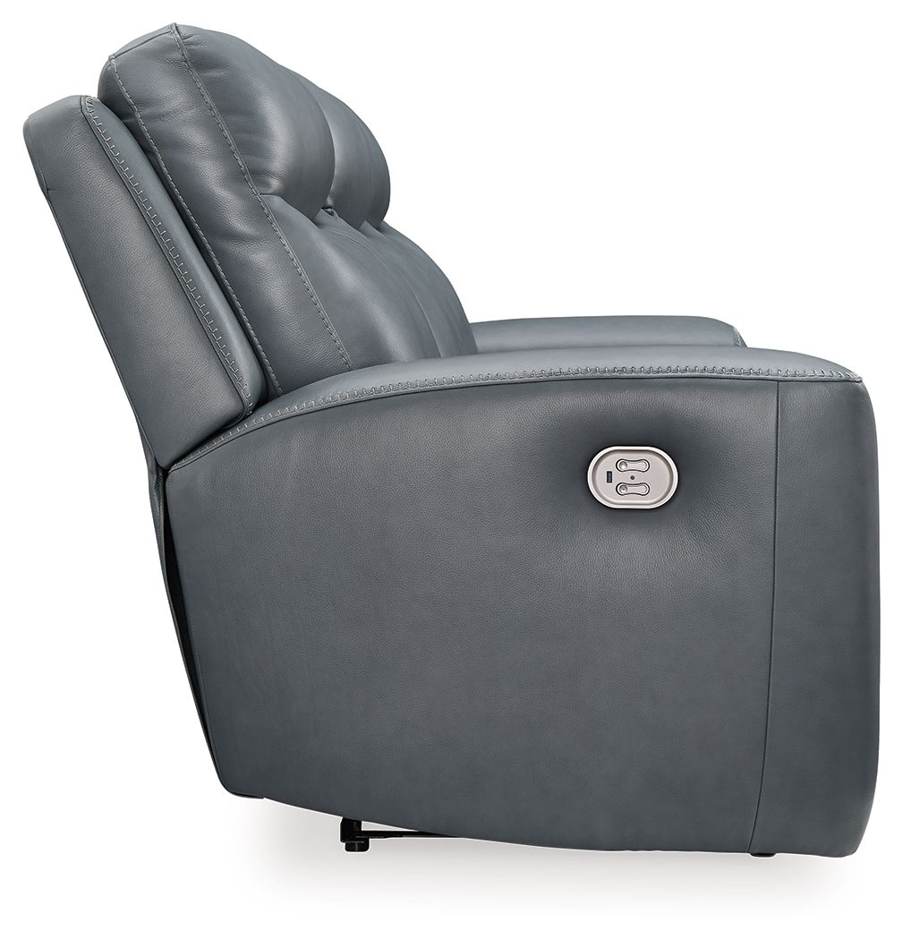 Mindanao - Steel - 2 Pc. - Power Reclining Sofa, Power Reclining Loveseat with Console