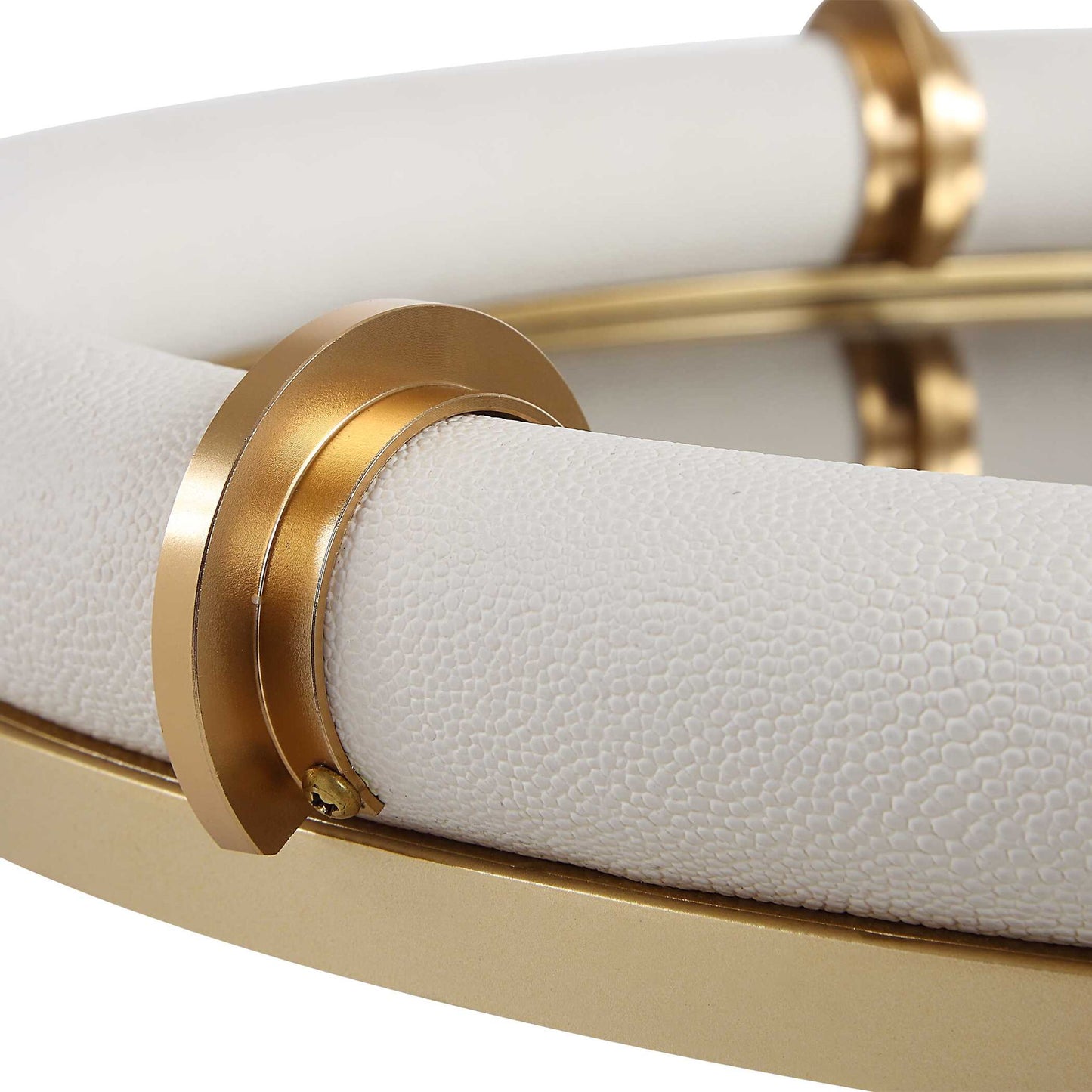 Cyprus - Leather Oval Tray - White