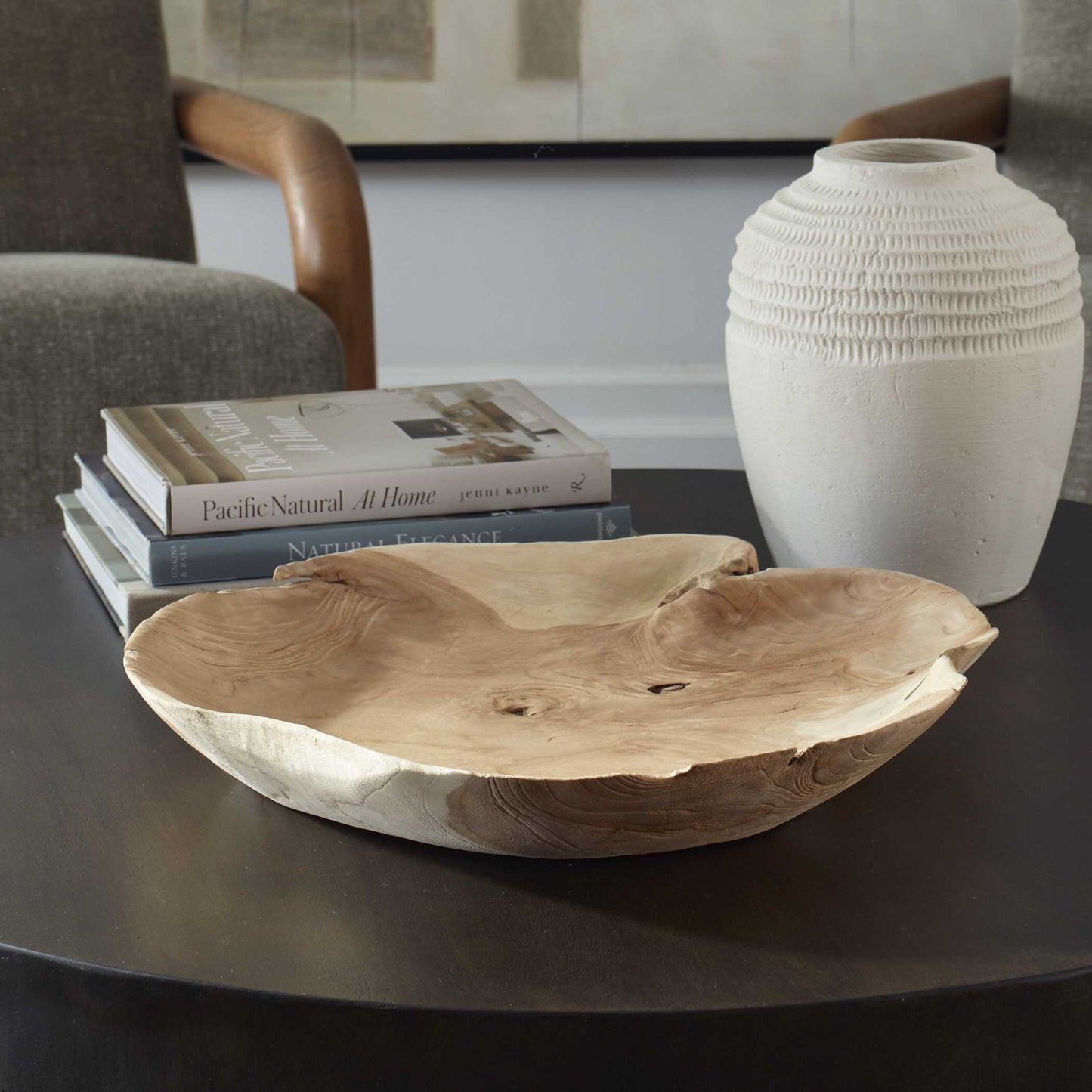 Organic Embrace - Outdoor Teak Bowl - Brown