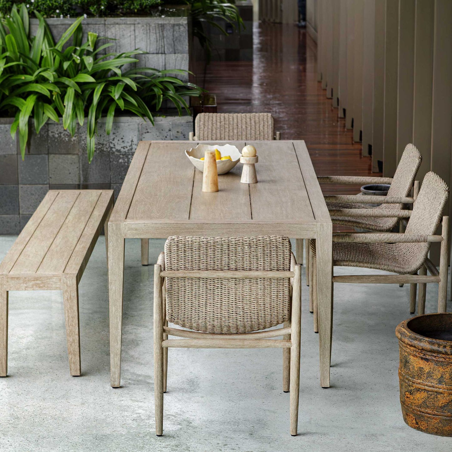 Sumba - Wicker Outdoor Dining Chair - Gray