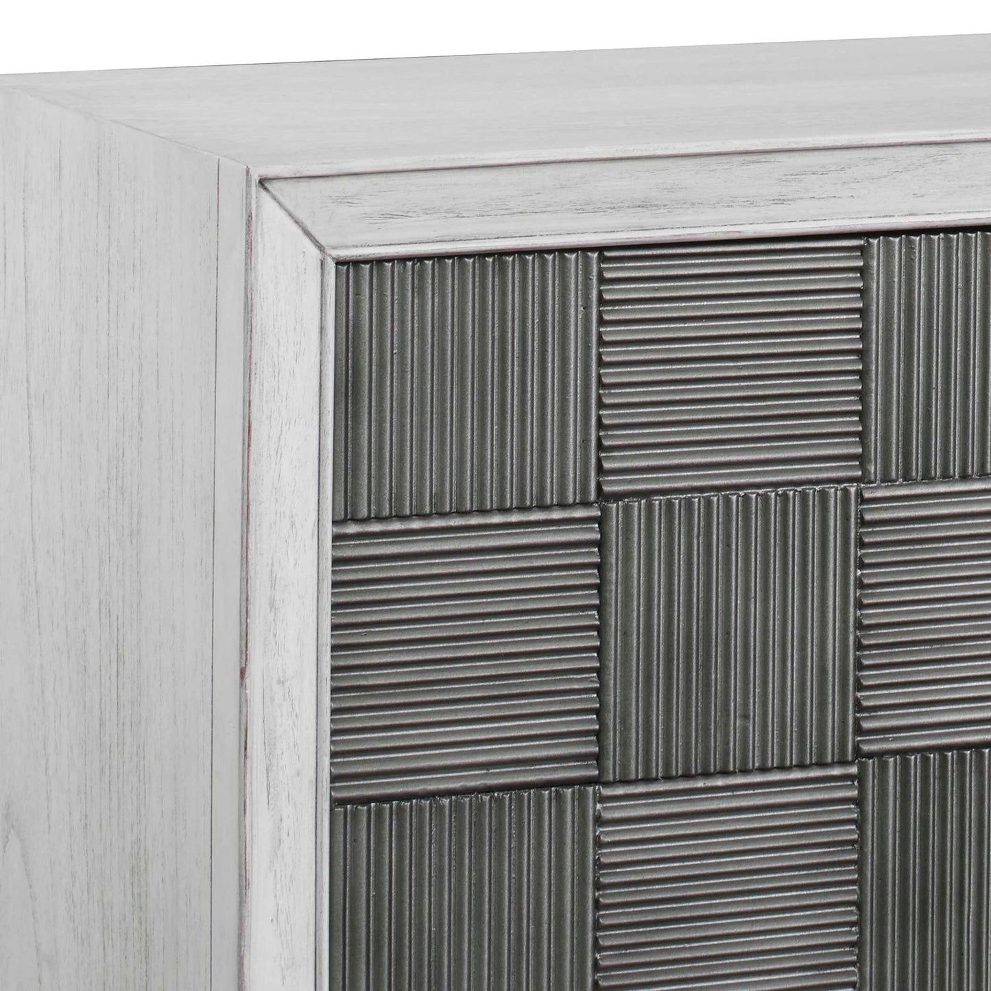 Checkerboard - 4 Door Cabinet - Gray