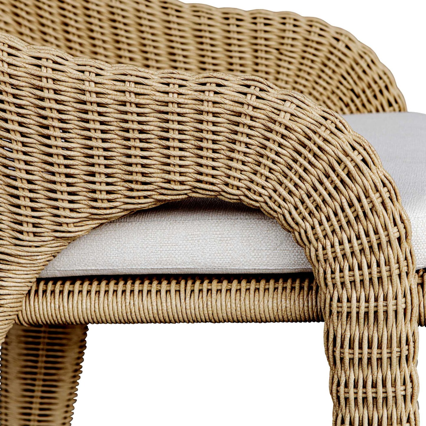 Kavali - Outdoor Wicker Barstool - Woodtone