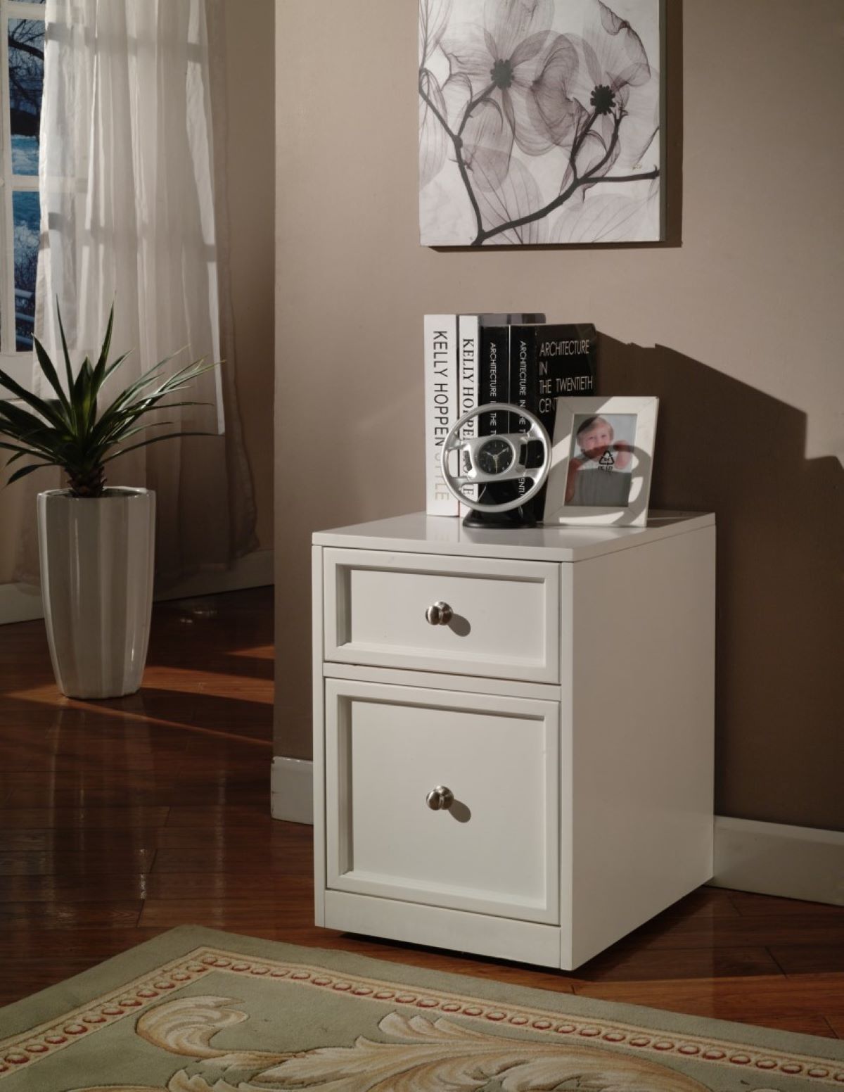 Boca - Power Lift L Desk With Hutch File And Bookcase - Cottage White