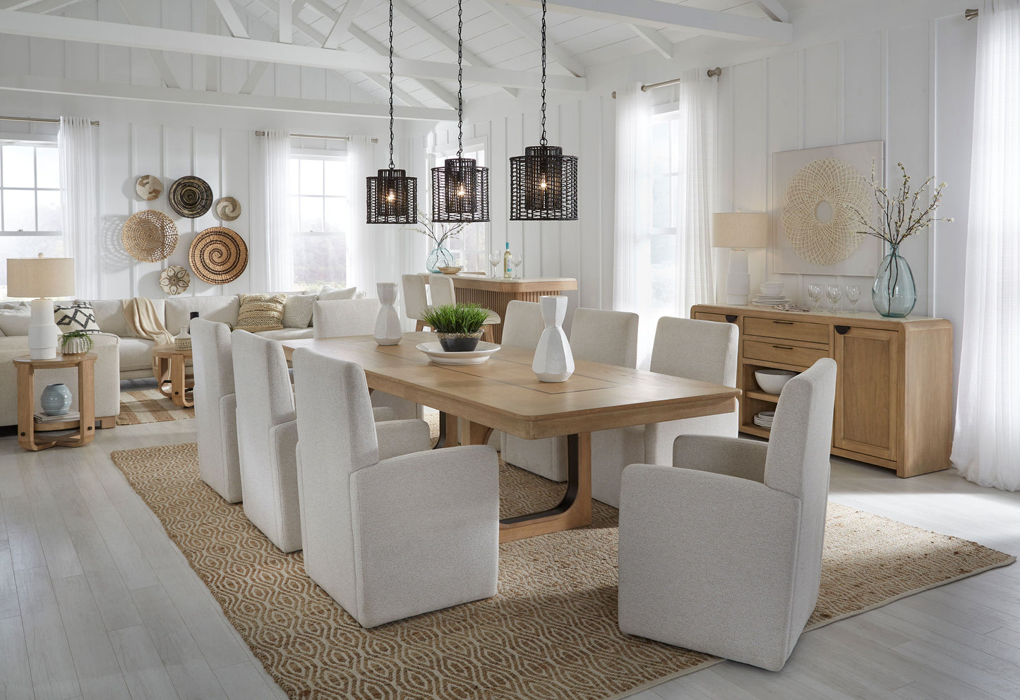 Escape - 84" Extendable Dining Table - Light Brown