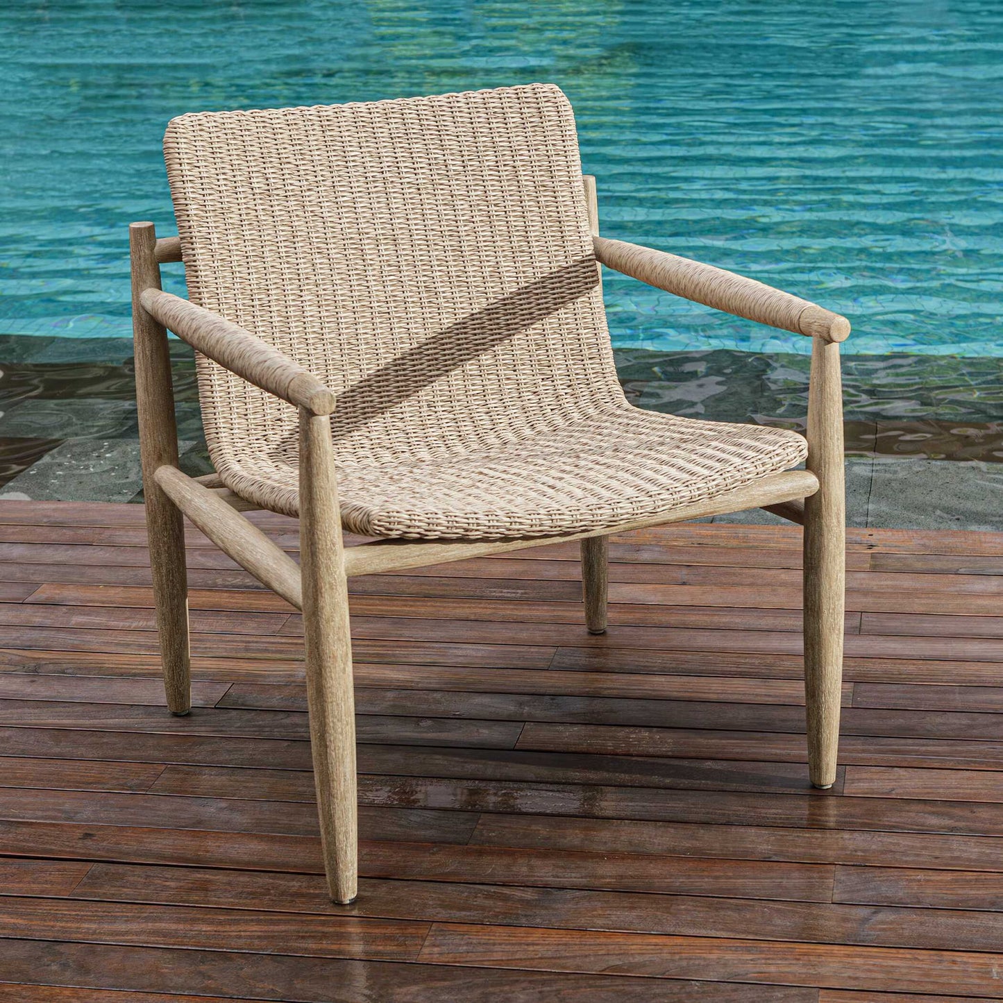 Sumba - Wicker Outdoor Lounge Chair - Gray