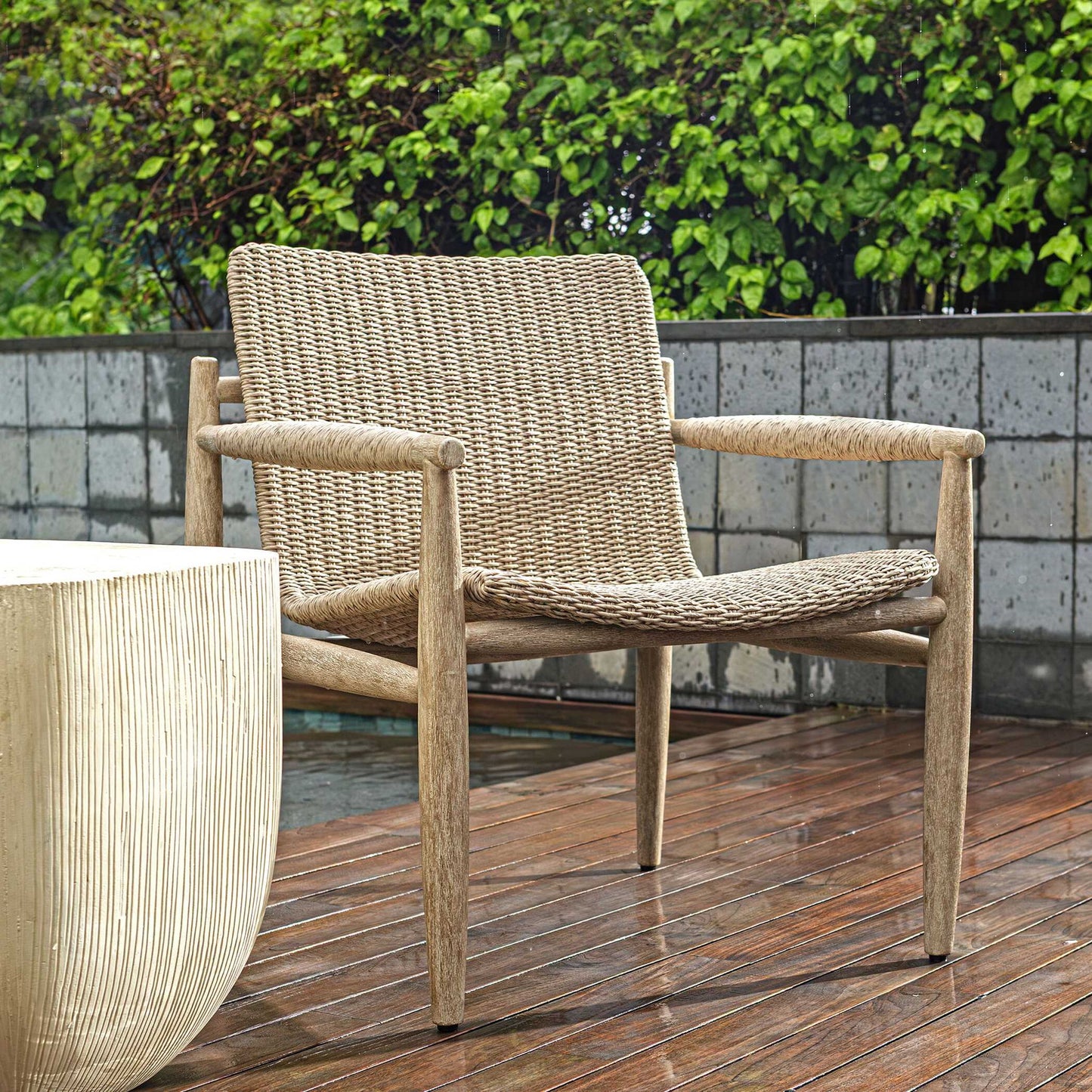 Sumba - Wicker Outdoor Lounge Chair - Gray