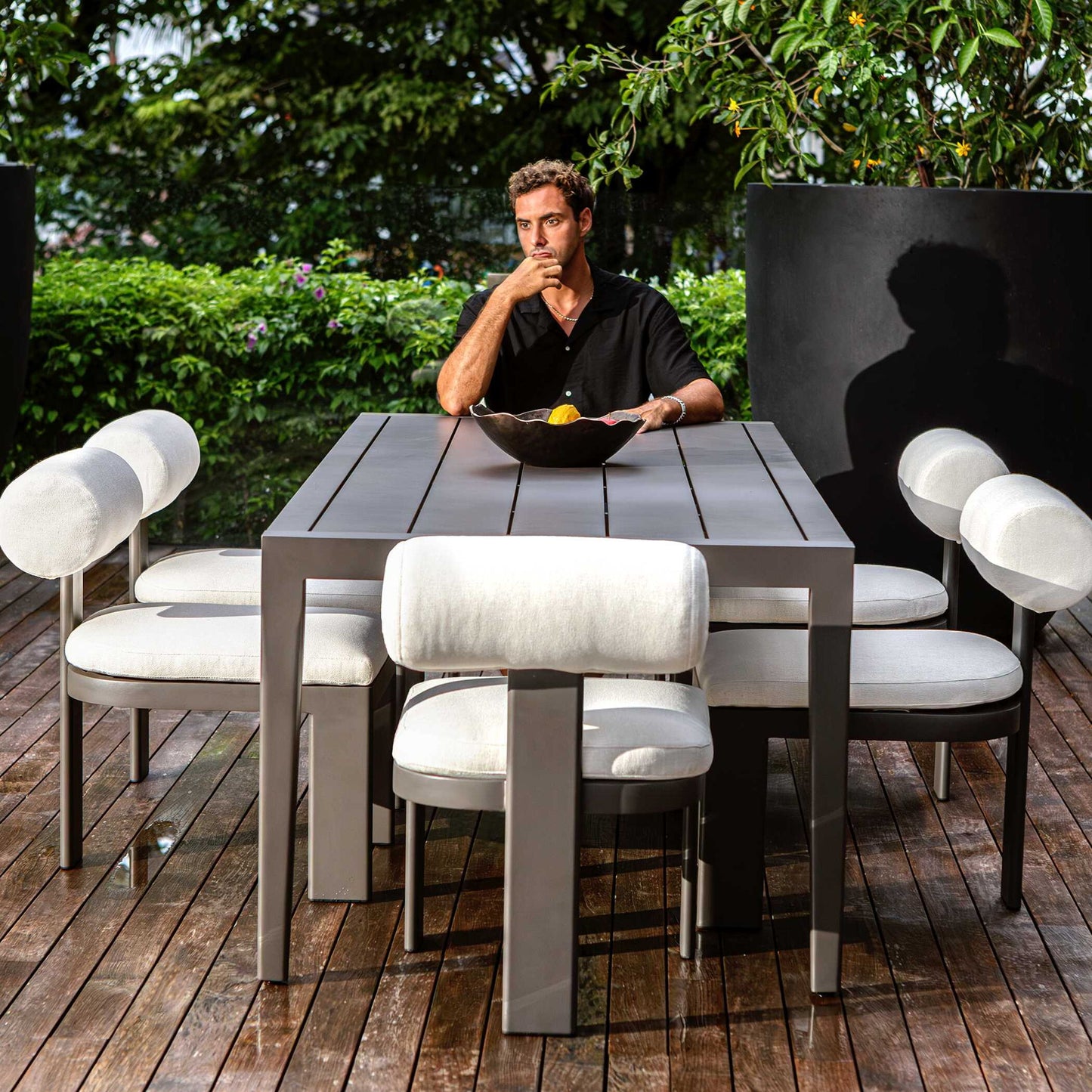 Bolster Back - Outdoor Dining Chair - White