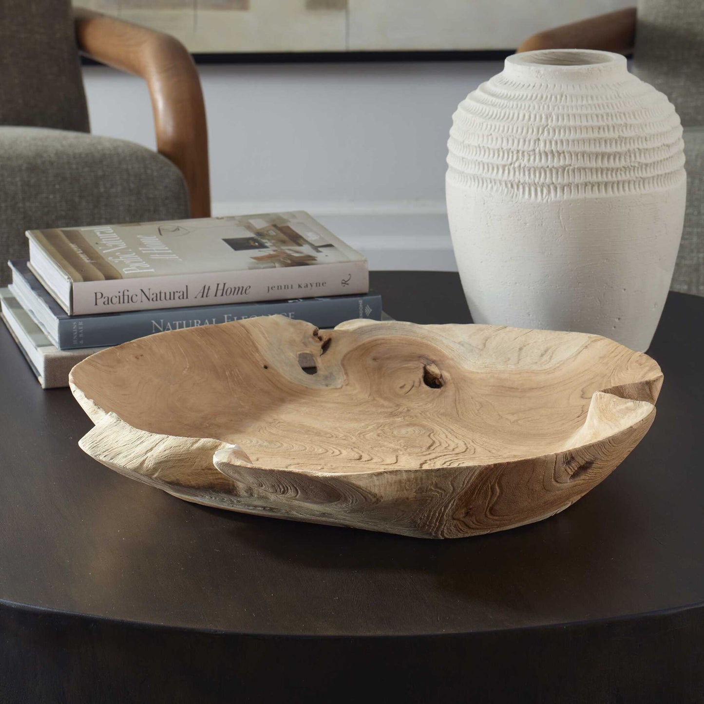 Organic Embrace - Outdoor Teak Bowl - Brown
