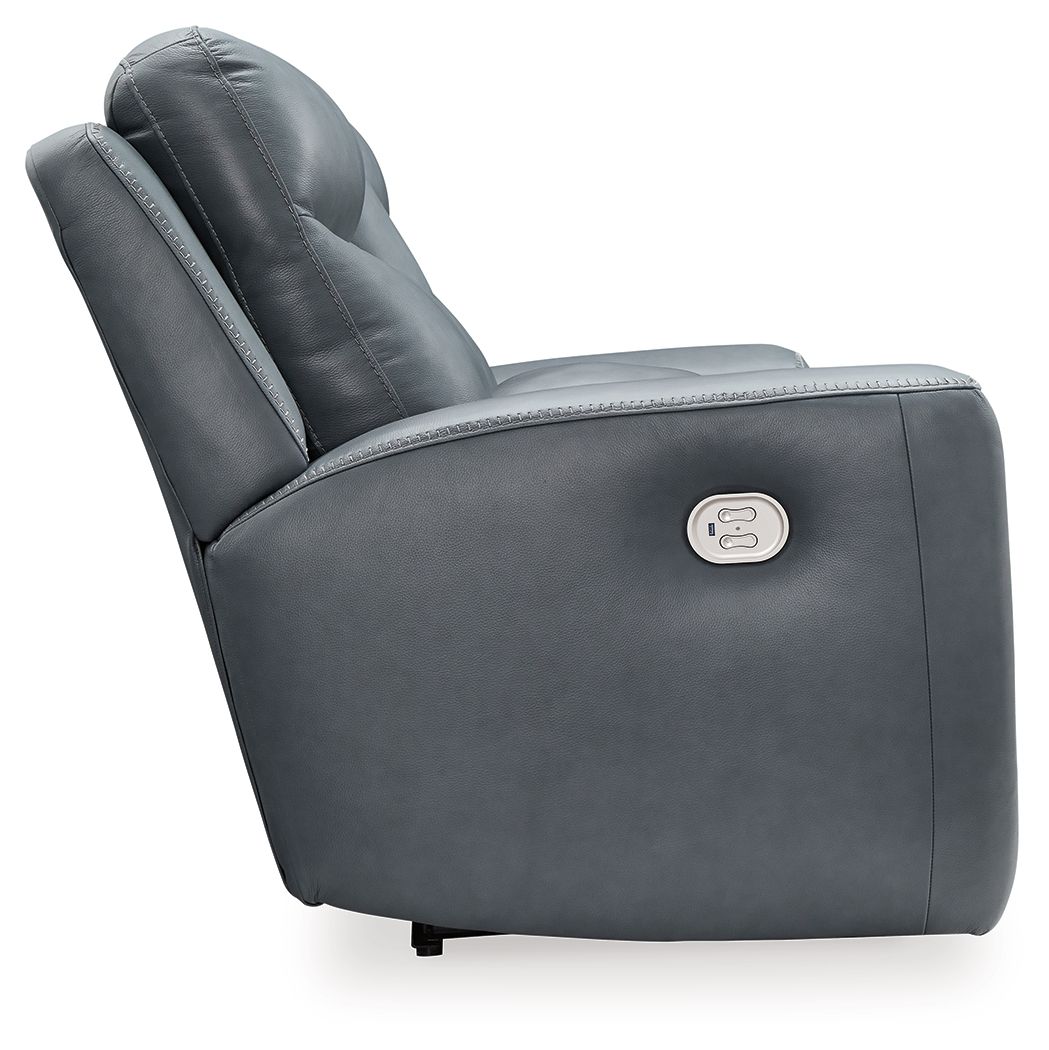Mindanao - Steel - 2 Pc. - Power Reclining Sofa, Power Reclining Loveseat with Console