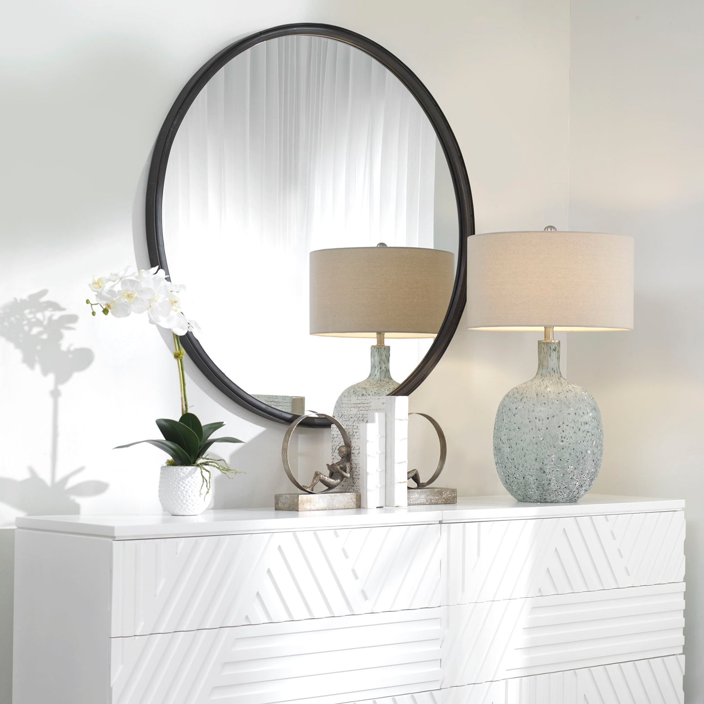 Dawsyn - Round Mirror - Black