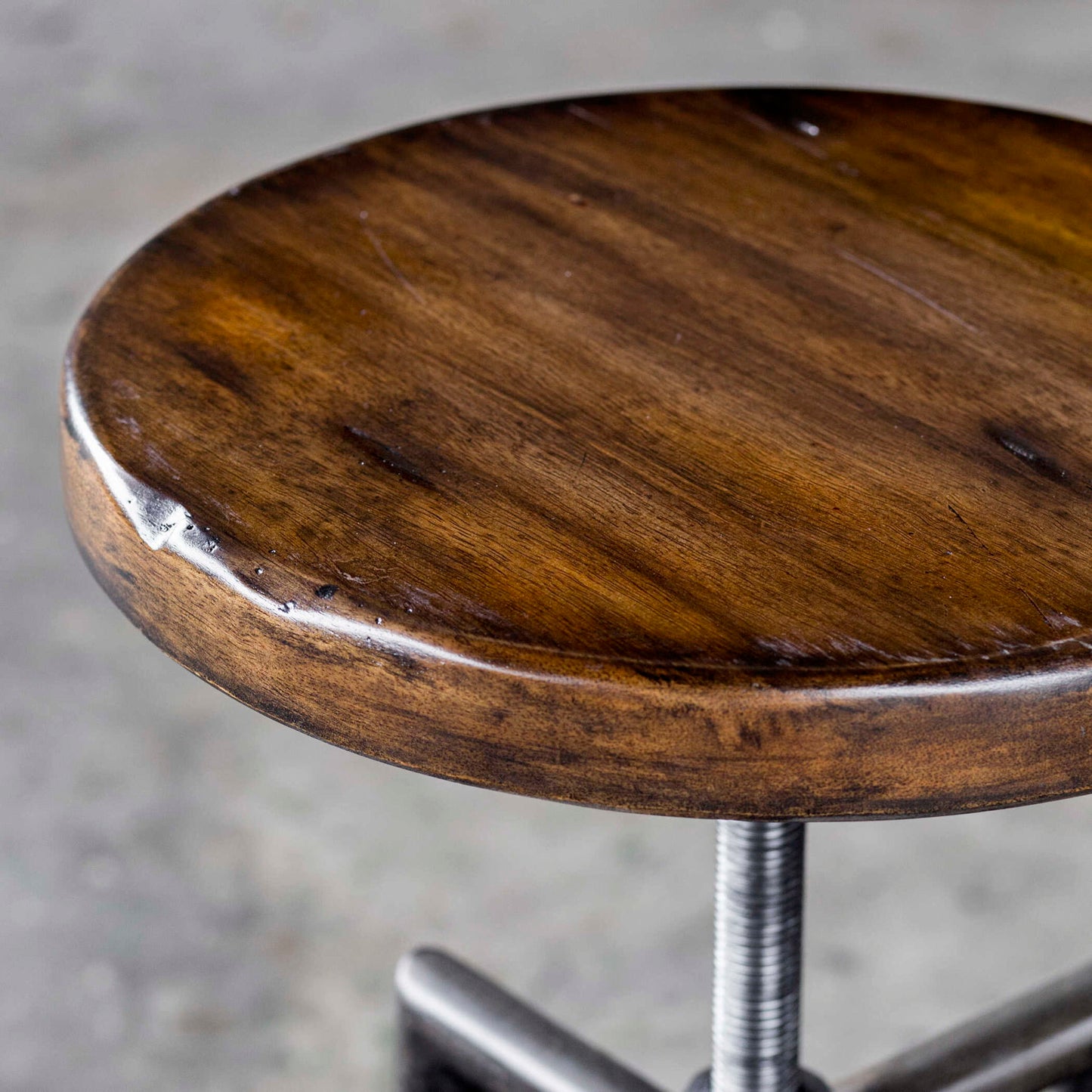 Westlyn - Industrial Bar Stool - Dark Brown & Black