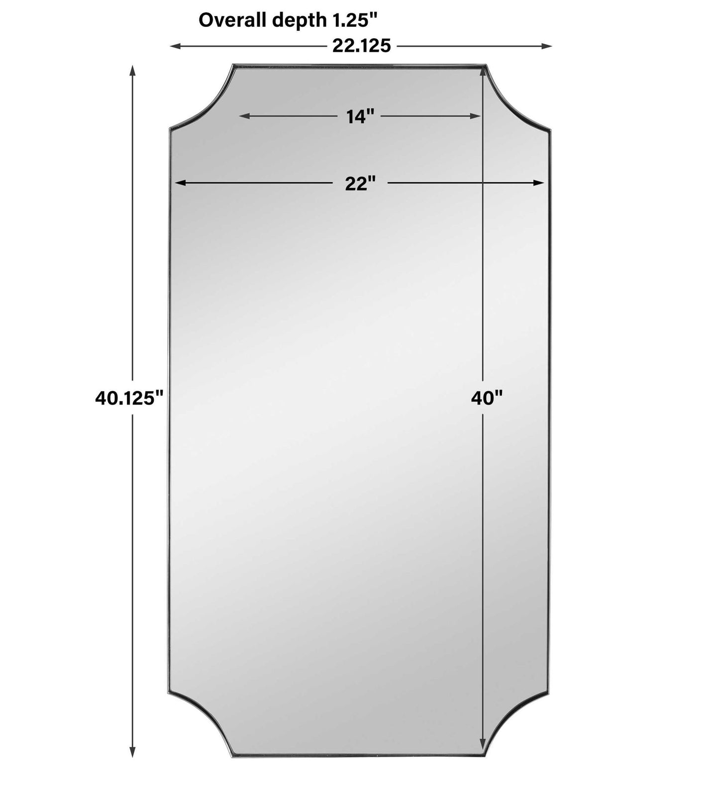 Lennox - Scalloped Corner Mirror - Nickel