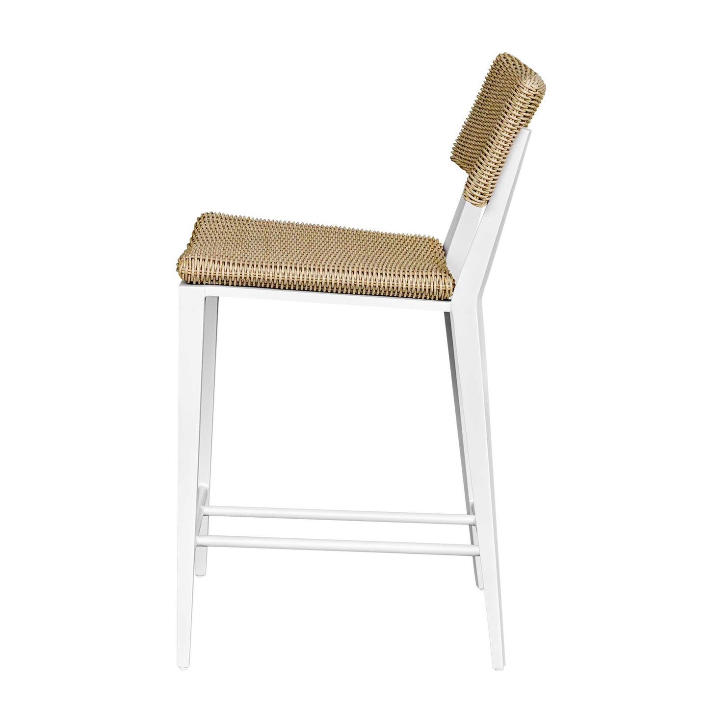 Calbas - Outdoor Counter Stool - White / Woodtone