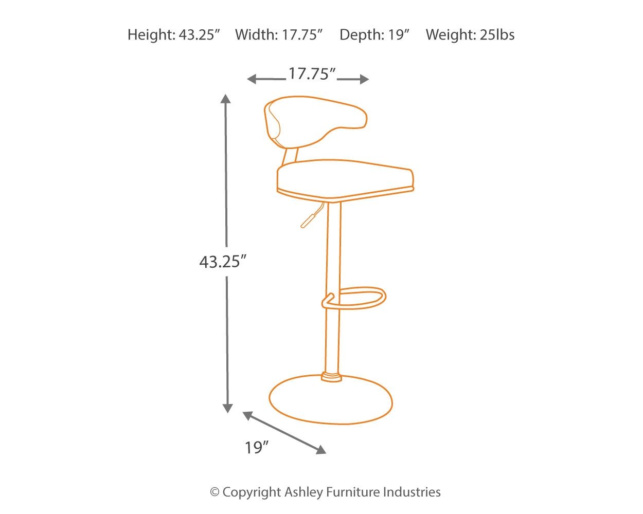 Bellatier - Brown / Black - Tall UPH Swivel Barstool