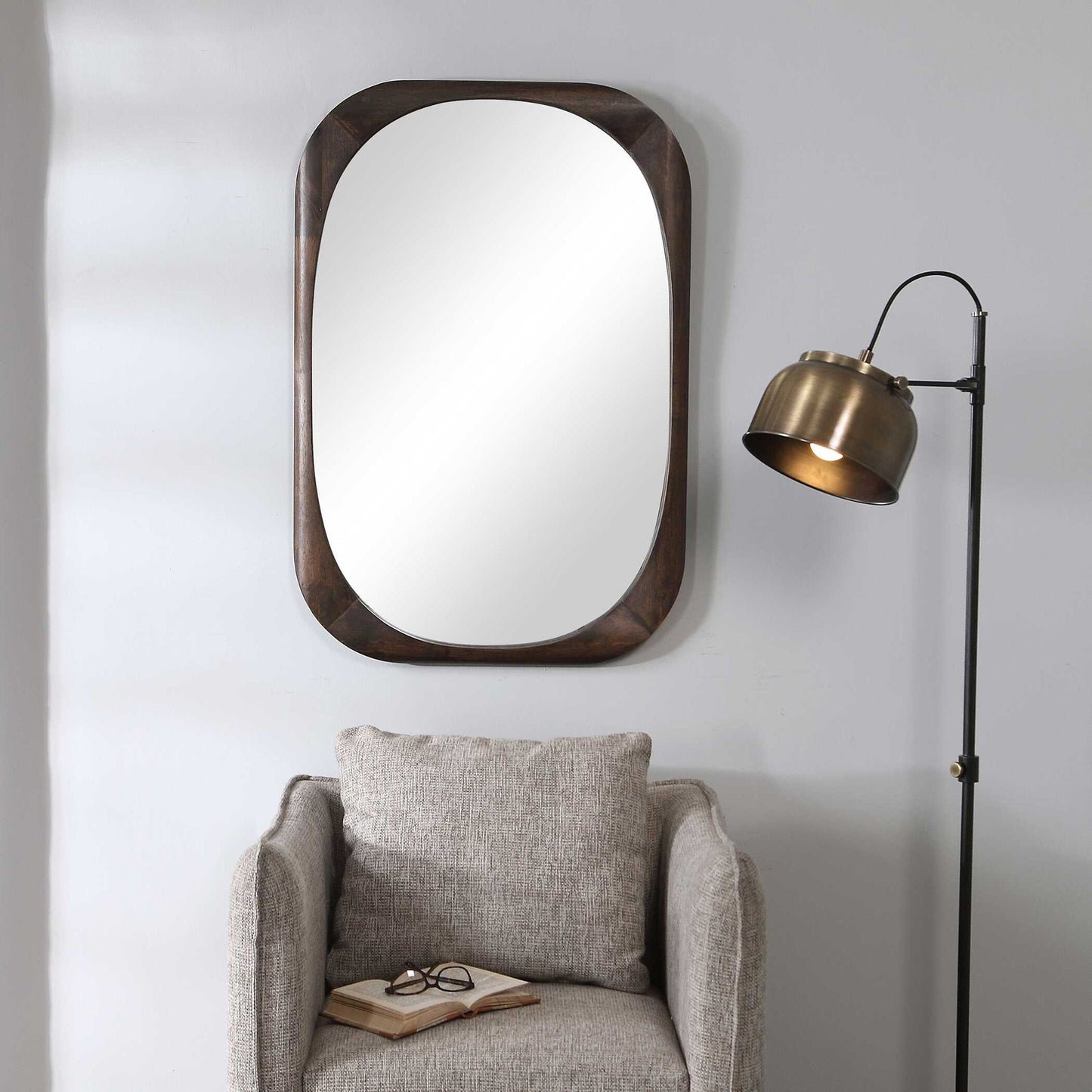 Sheldon - Mid-Century Mirror - Dark Brown