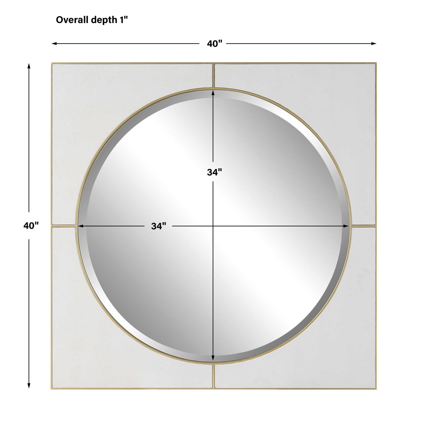 Cyprus - Square Mirror - White