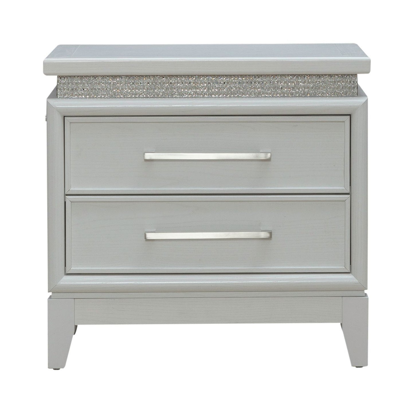 Reflections - Nightstand With Lights and Charging Station - White