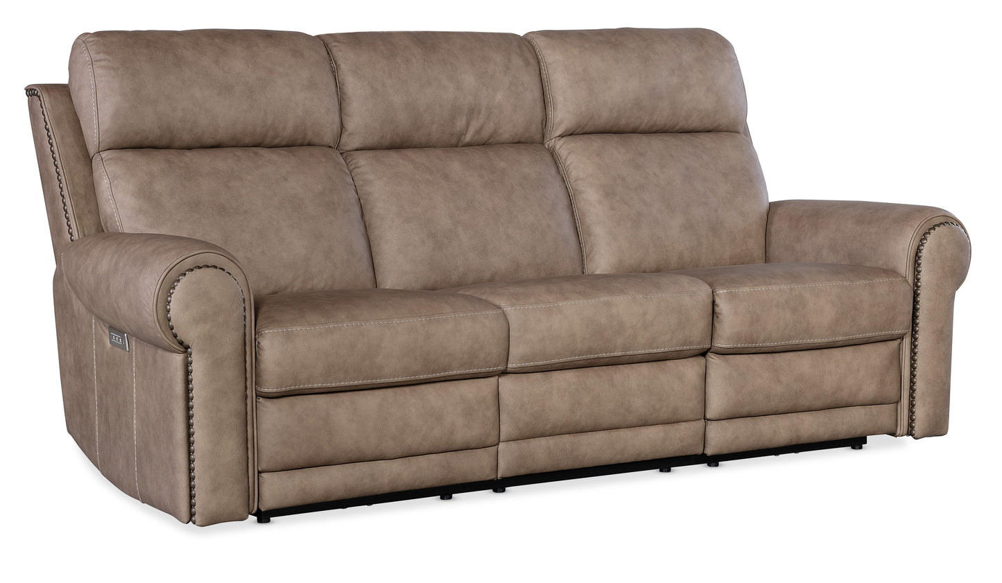 SS - Duncan Power Sofa With Power Headrest & Lumbar - Light Brown