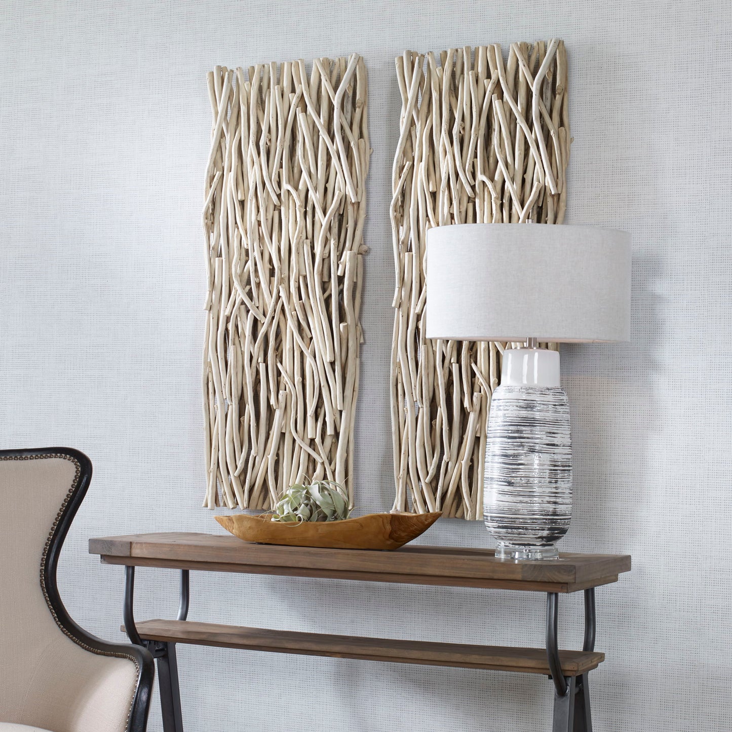 Gathered Teak - Bleached Wood Wall Decor - Beige