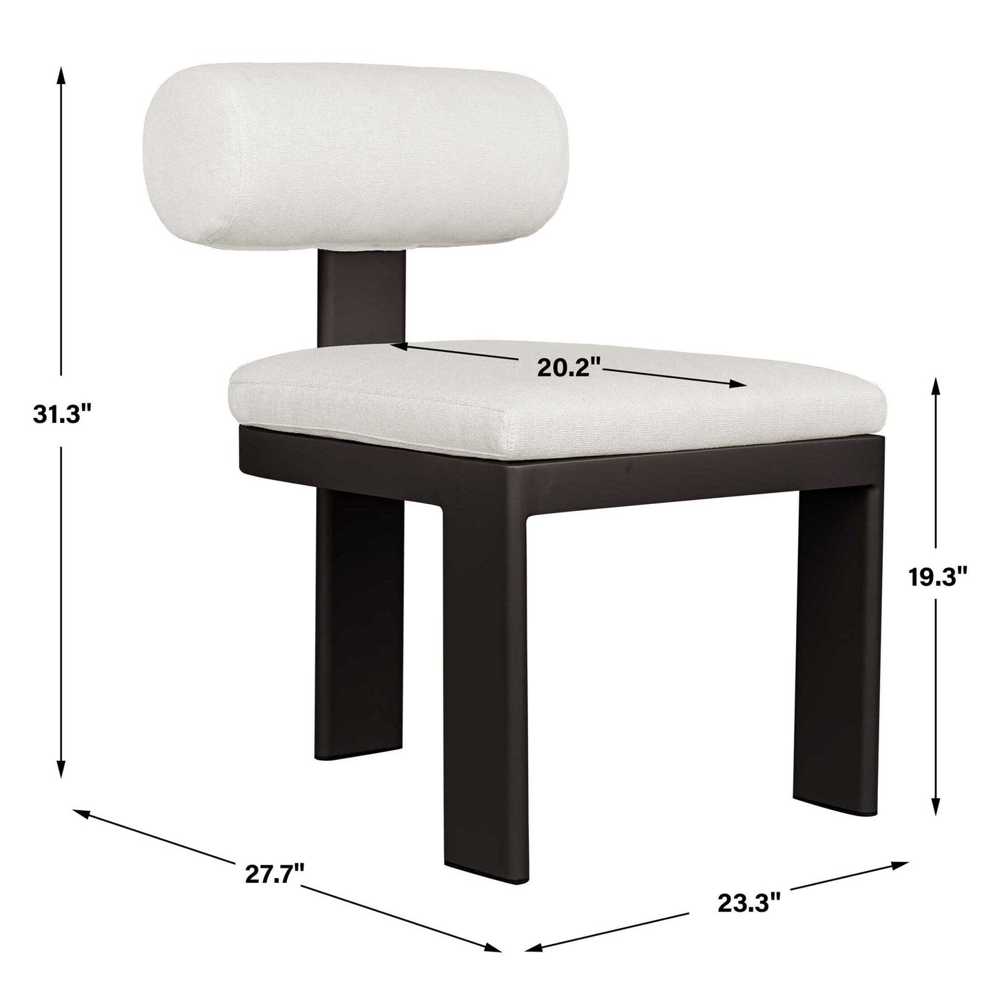 Bolster Back - Outdoor Dining Chair - White