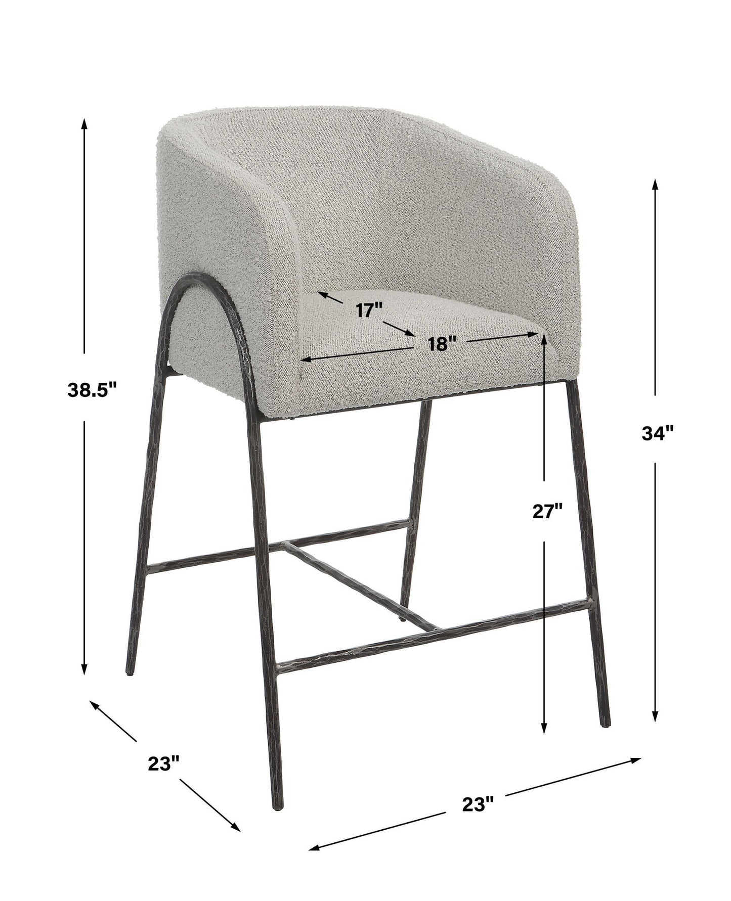 Jacobsen - Gray 27" Counter Stool
