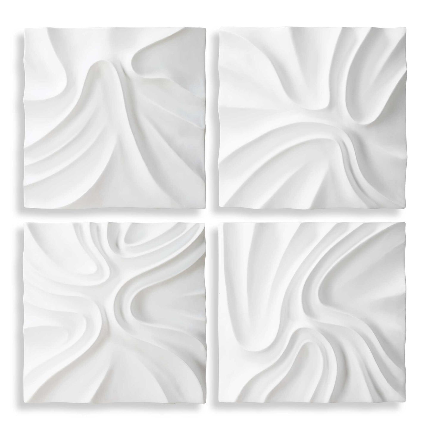 Snowdrift - Scultped White Wall Decor (Set of 4)