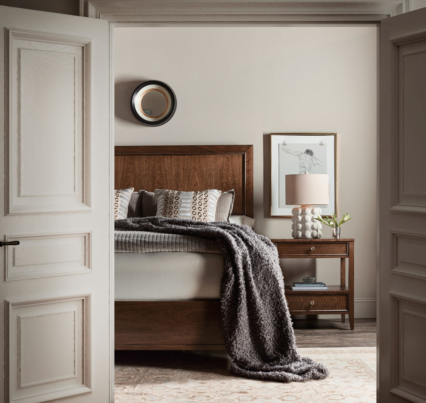 Archives - Two-Drawer Nightstand - Dark Brown