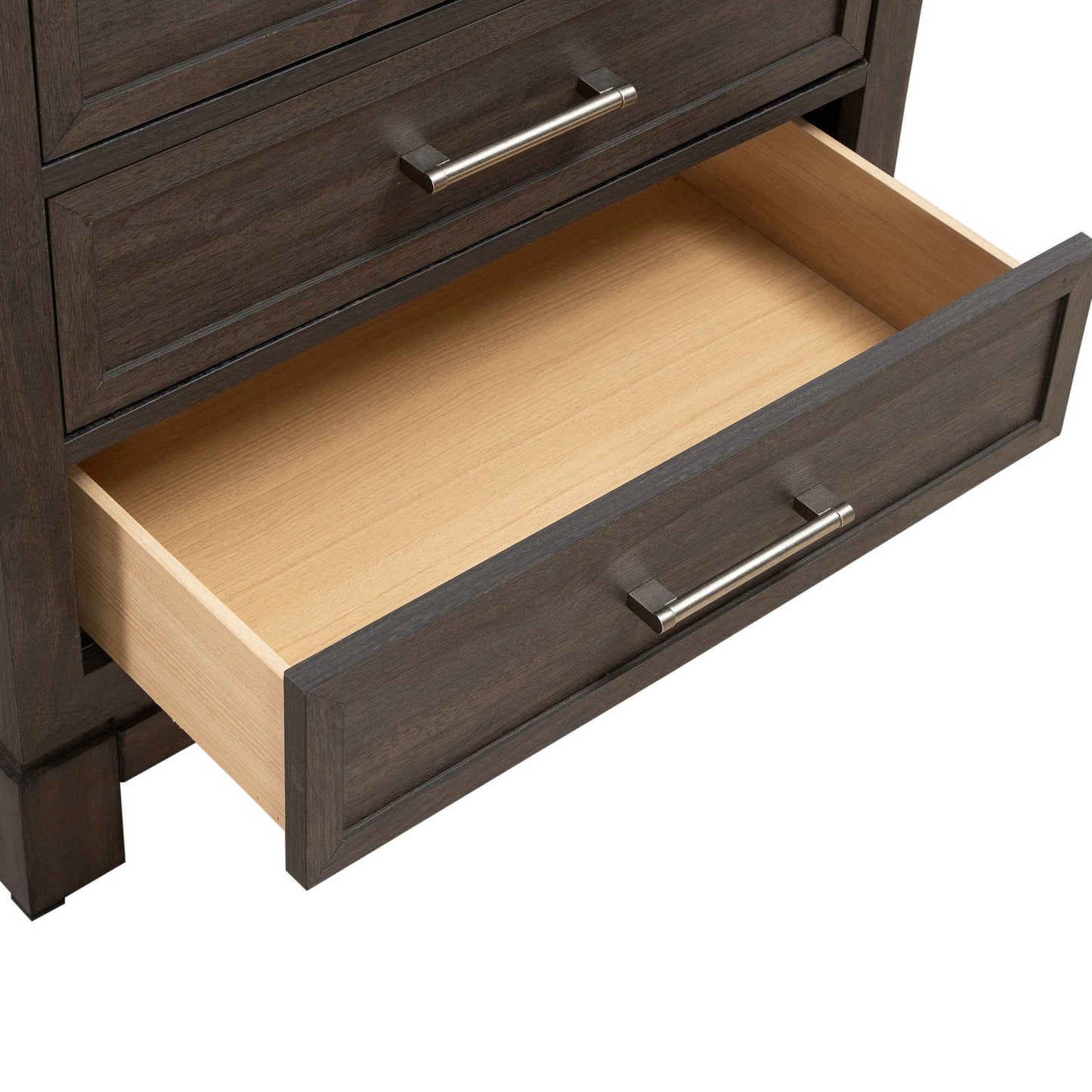 Modern Edge - Nightstand With Charging Station - Brown