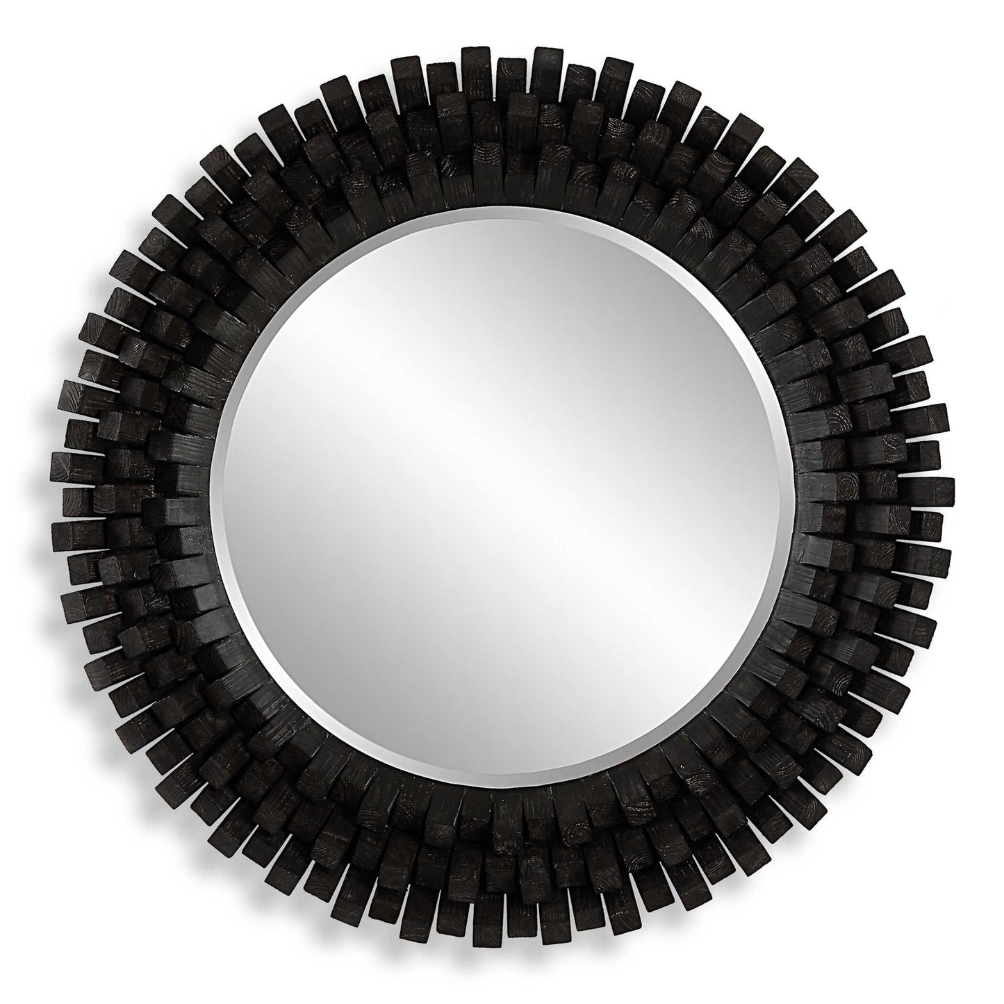 Circle Of Piers - Round Mirror - Black