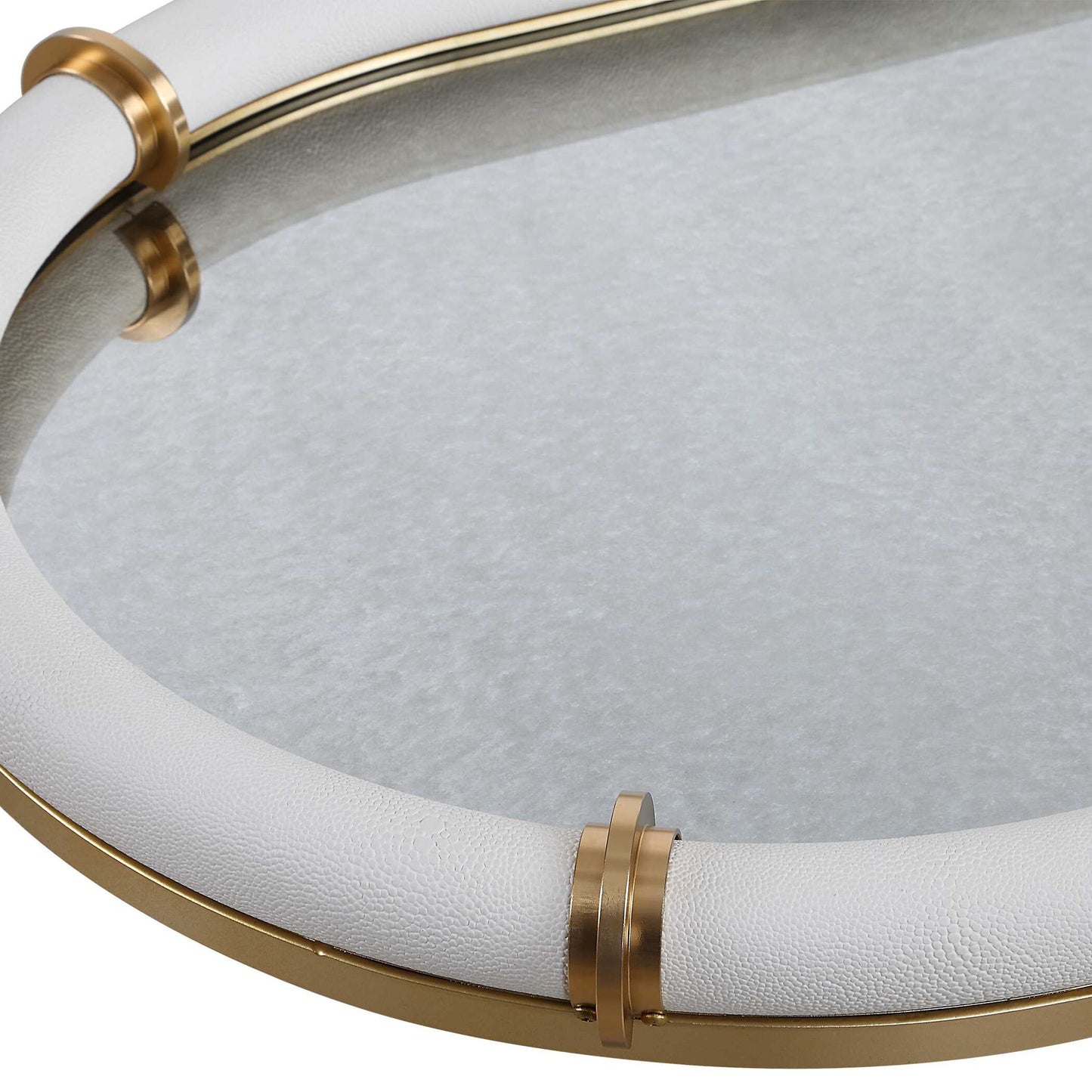 Cyprus - Leather Oval Tray - White