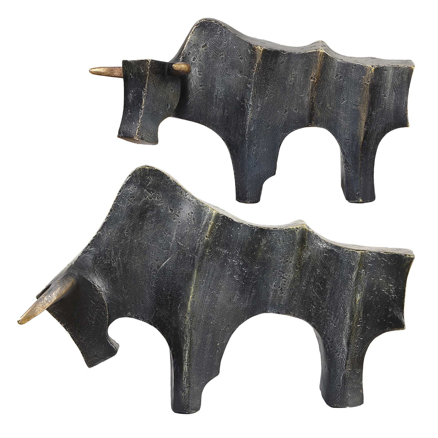 Regal Bull - Sculptures (Set of 2) - Bronze
