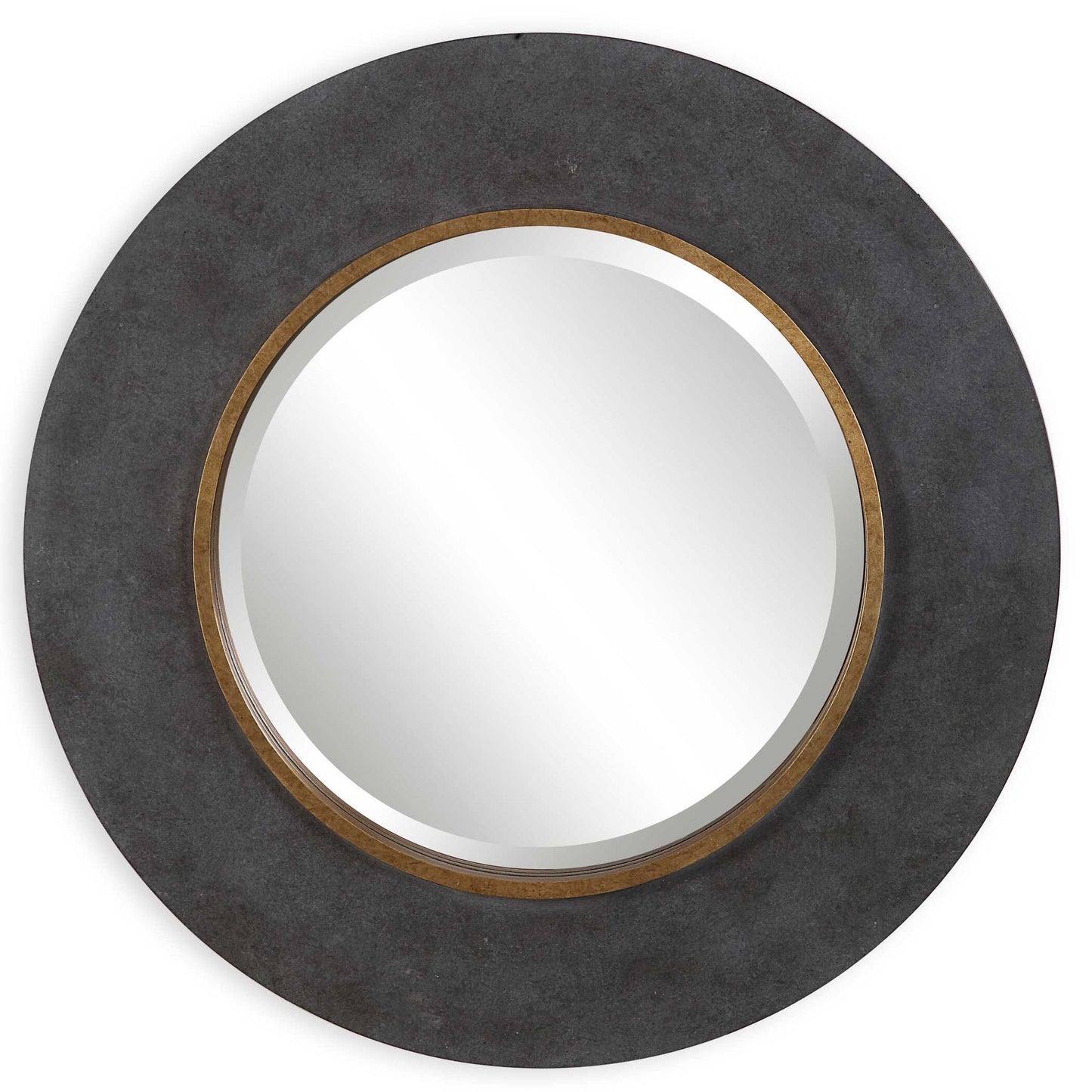 Saul - Round Mirror - Black