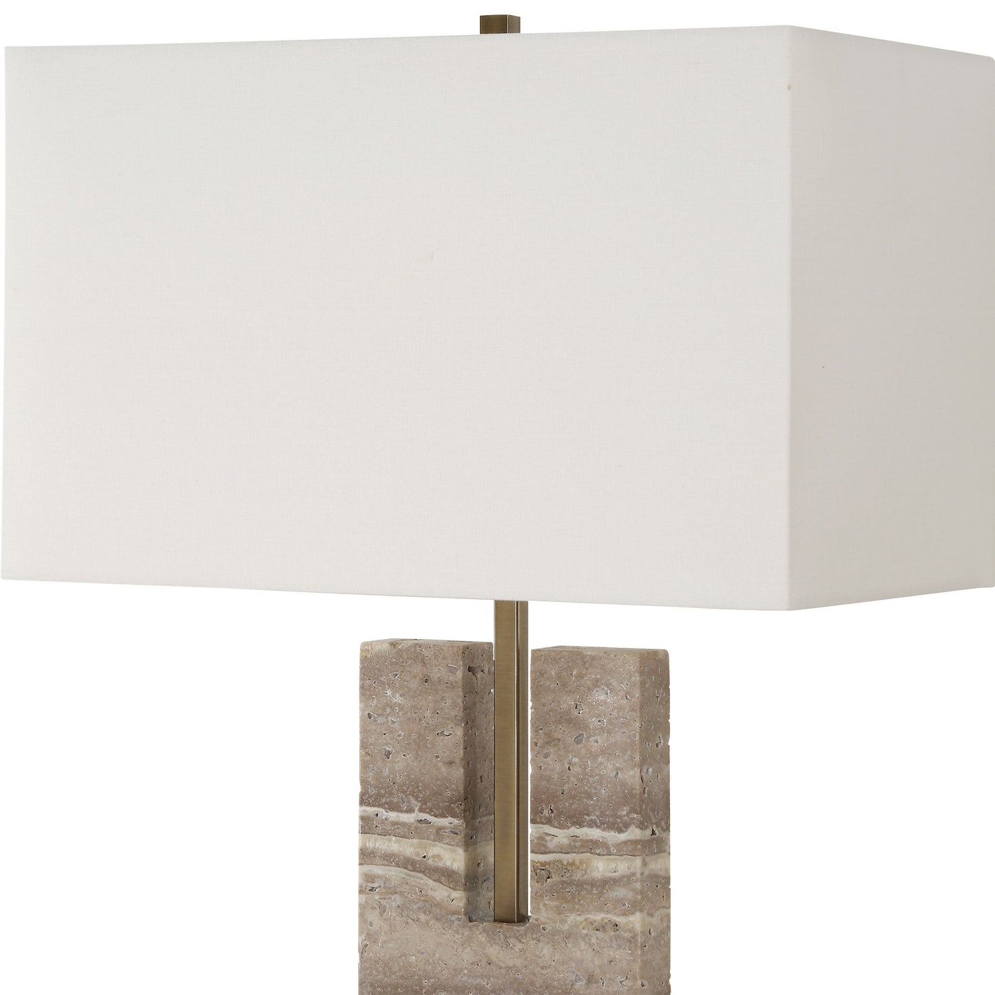 Turning - Point Travertine Table Lamp