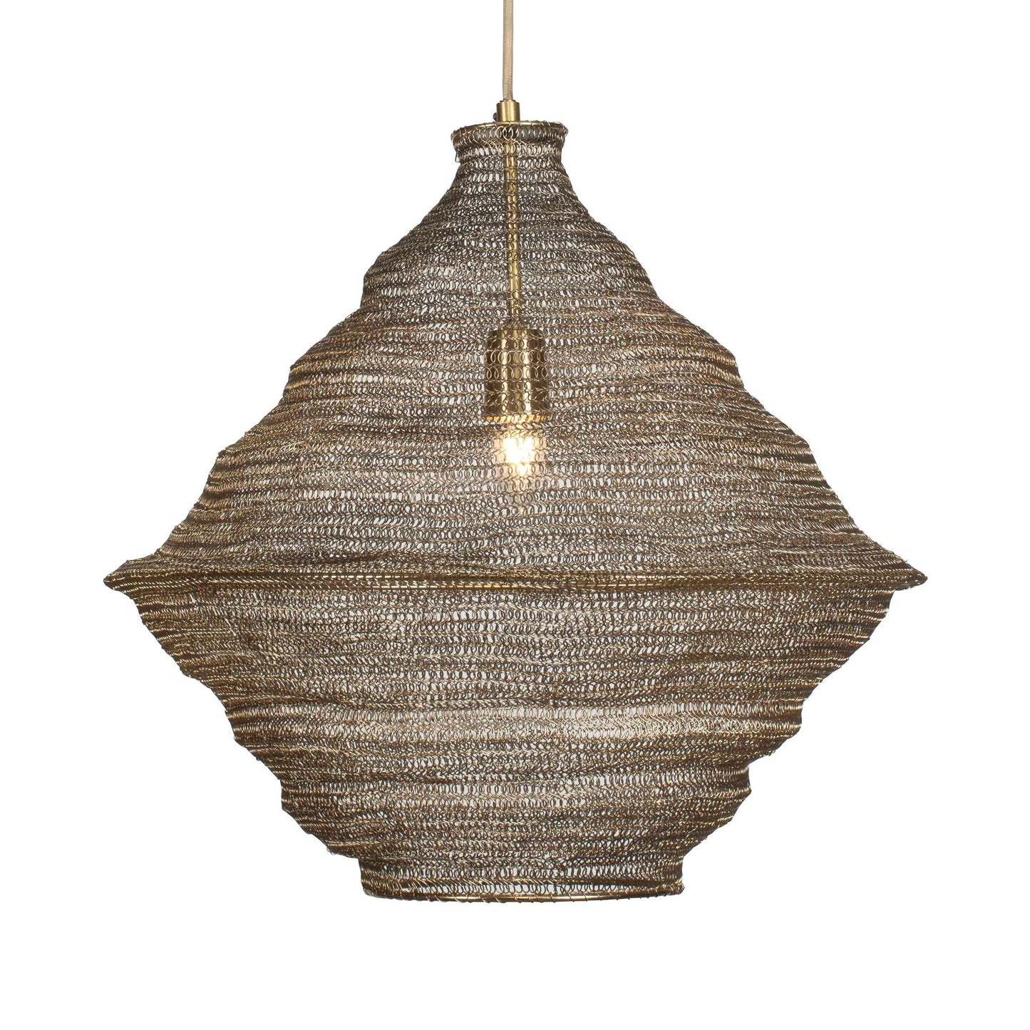 Sigh - Woven Brass 1 Light Pendant - Brass