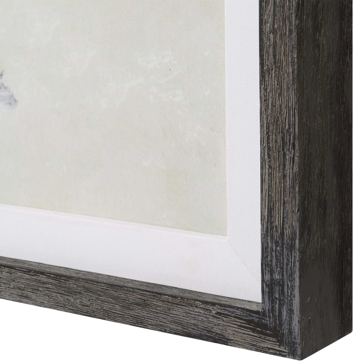 Graphite - Horizon Framed Prints (Set of 3) - Pearl Silver