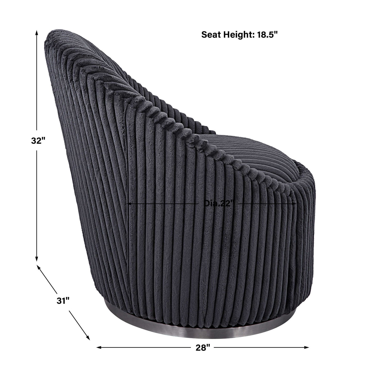 Crue - Fabric Swivel Chair - Gray