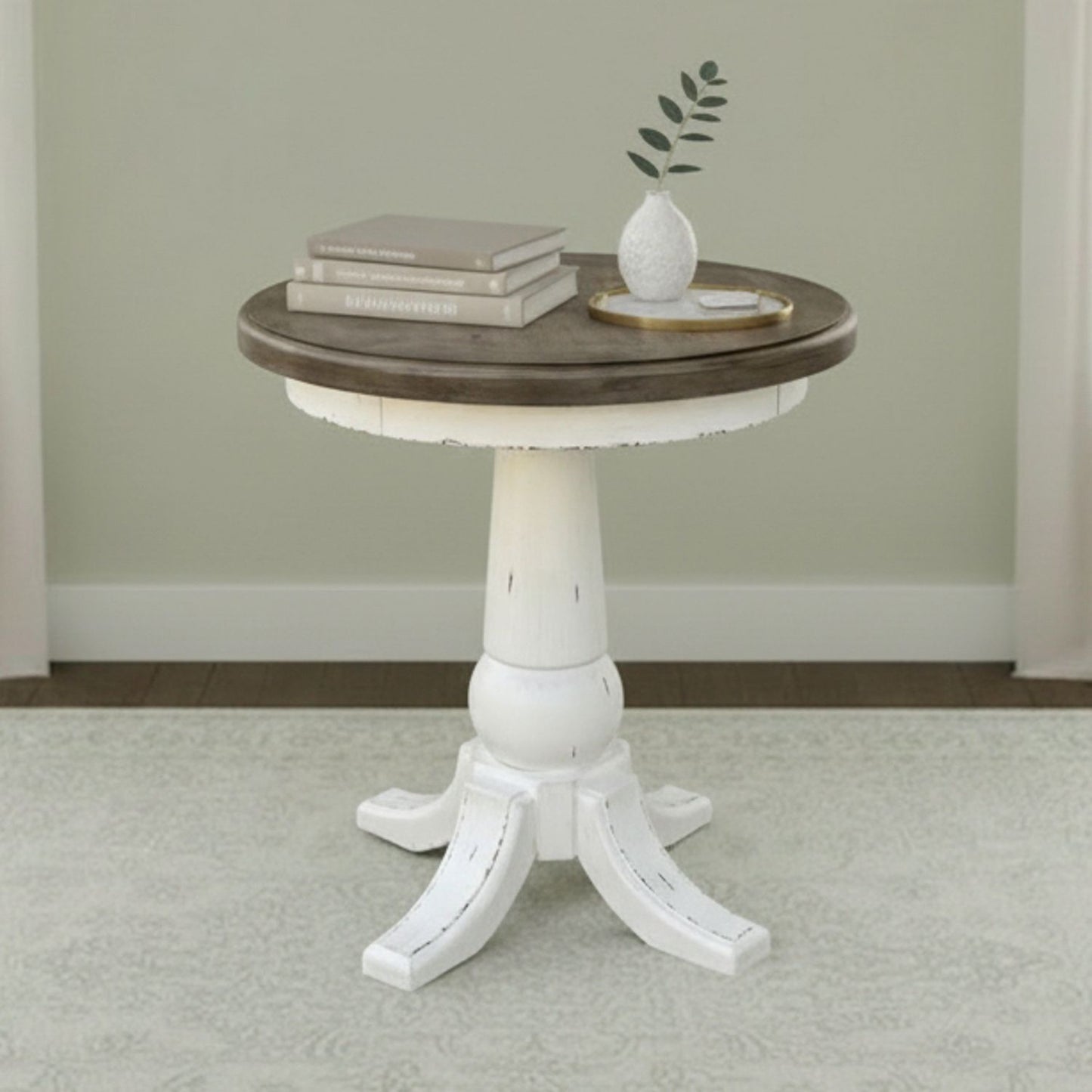 Turnberry Park - Round End Table - White